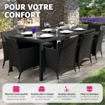 TecTake Salon de jardin 8 places avec housse de protection – Image 4