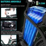 Vélo électrique pliant HITWAY - Pneu 20 pouces Fat Tire Ebikes Noir – Image 4