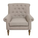 Fauteuil en tissu beige - Emile