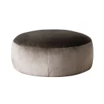 Pouf en velours taupe 110 cm - Paolo